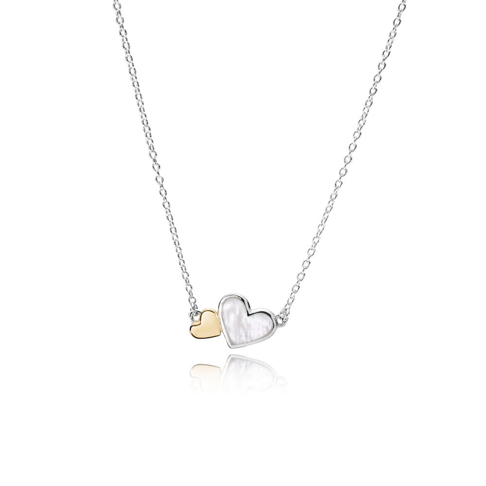 Pandora Zilveren Lichtgevende Harten Ketting 590521Mop-45