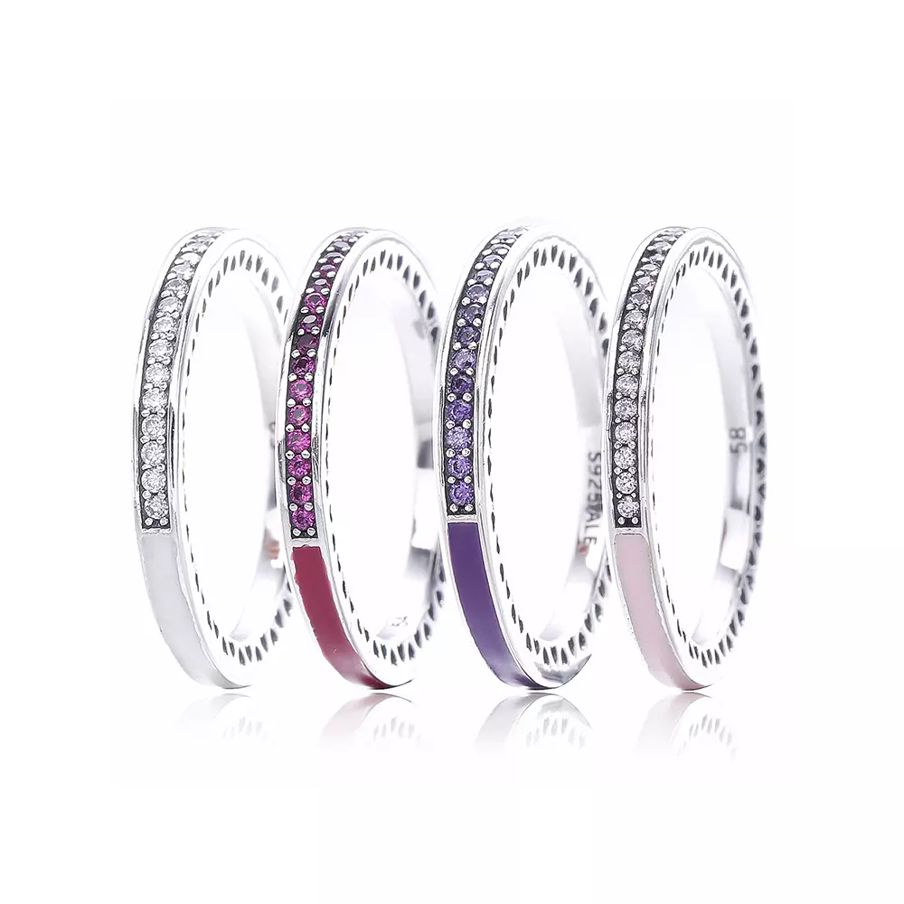 Cerise Radiant Hearts Of Pandora Ring - 191011Ncc