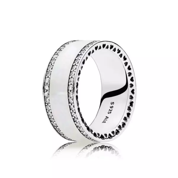 PANDORA Brede Parelmoerkleurige Ring 191024EN23