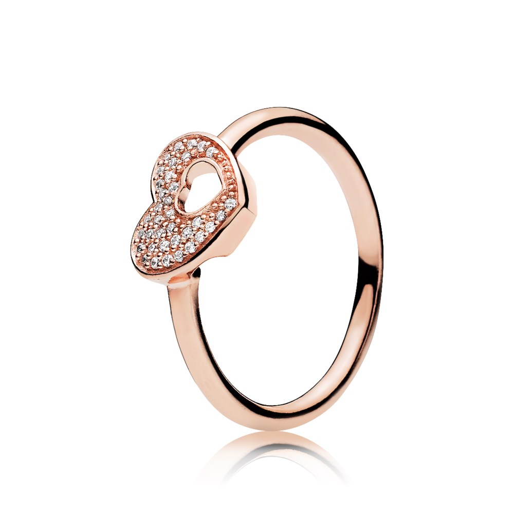 Pandora Rose Glinsterende Puzzel Hart Frame Ring 186550CZ Pandora Rose Glinsterende Puzzel Hart Frame Ring 186550CZ