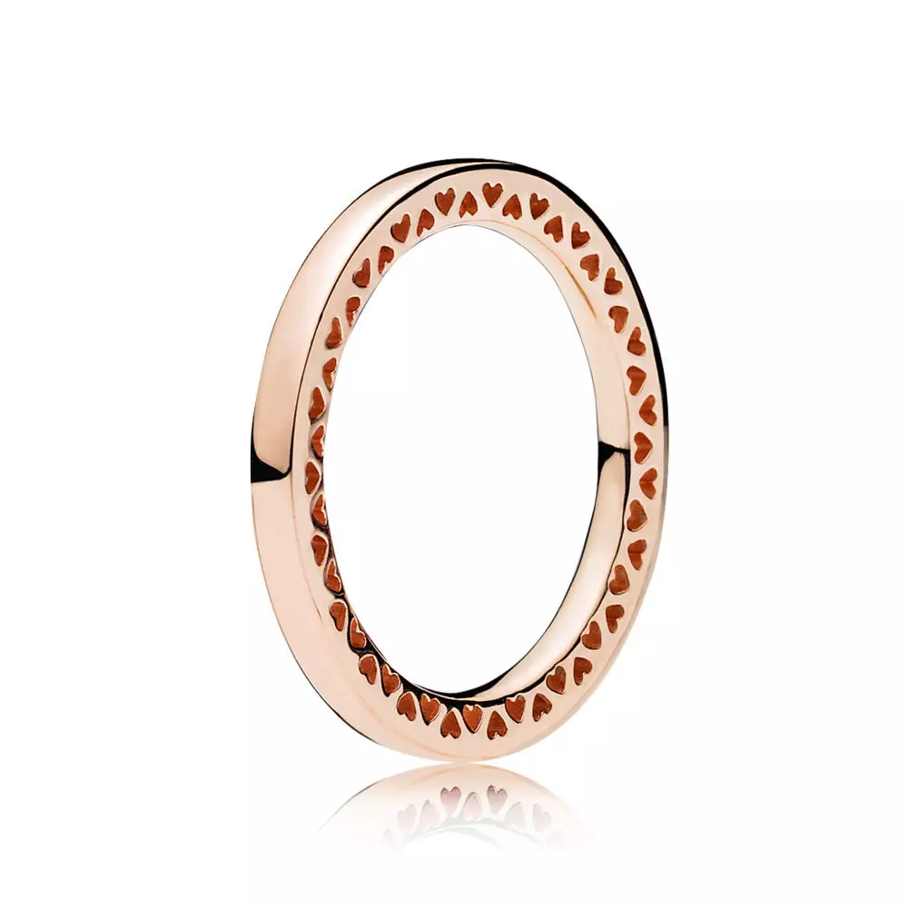 Pandora Rose Klassieke Harten Ring 186237