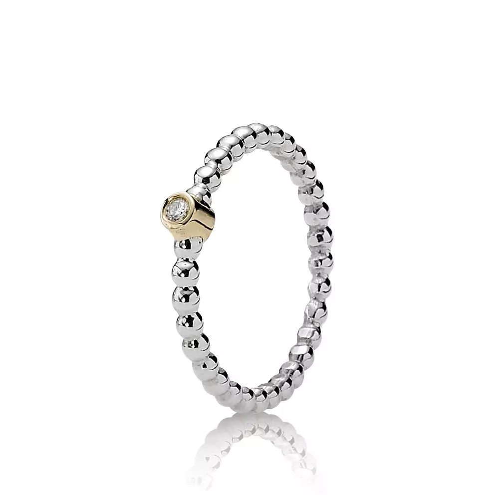 Pandora Zilver En 14K Goud Avond Ster Ring 190214D