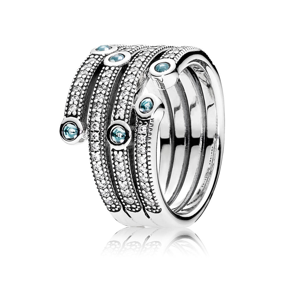 Pandora Zilveren Glinsterende Oceaan Ring 191002CZf Pandora Zilveren Glinsterende Oceaan Ring 191002CZf