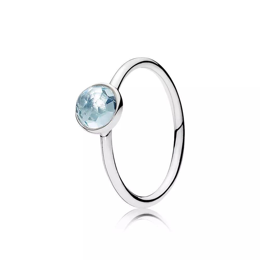 Pandora Zilveren Maart Druppel Birthstone Ring 191012Nab