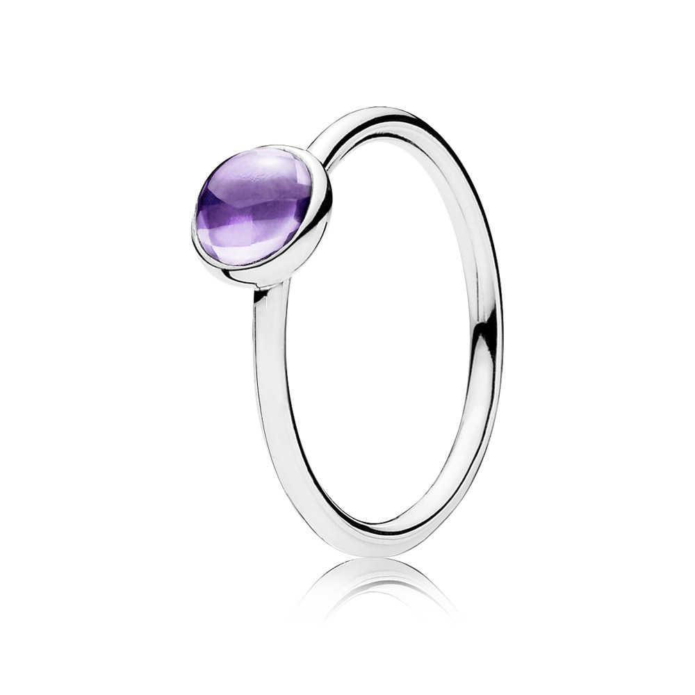 Pandora Zilveren Paarse Poëtische Druppel Ring 190983ACZ Pandora Zilveren Paarse Poëtische Druppel Ring 190983ACZ