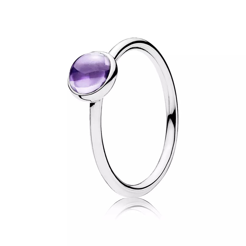 Pandora Zilveren Paarse Poëtische Druppel Ring 190983ACZ