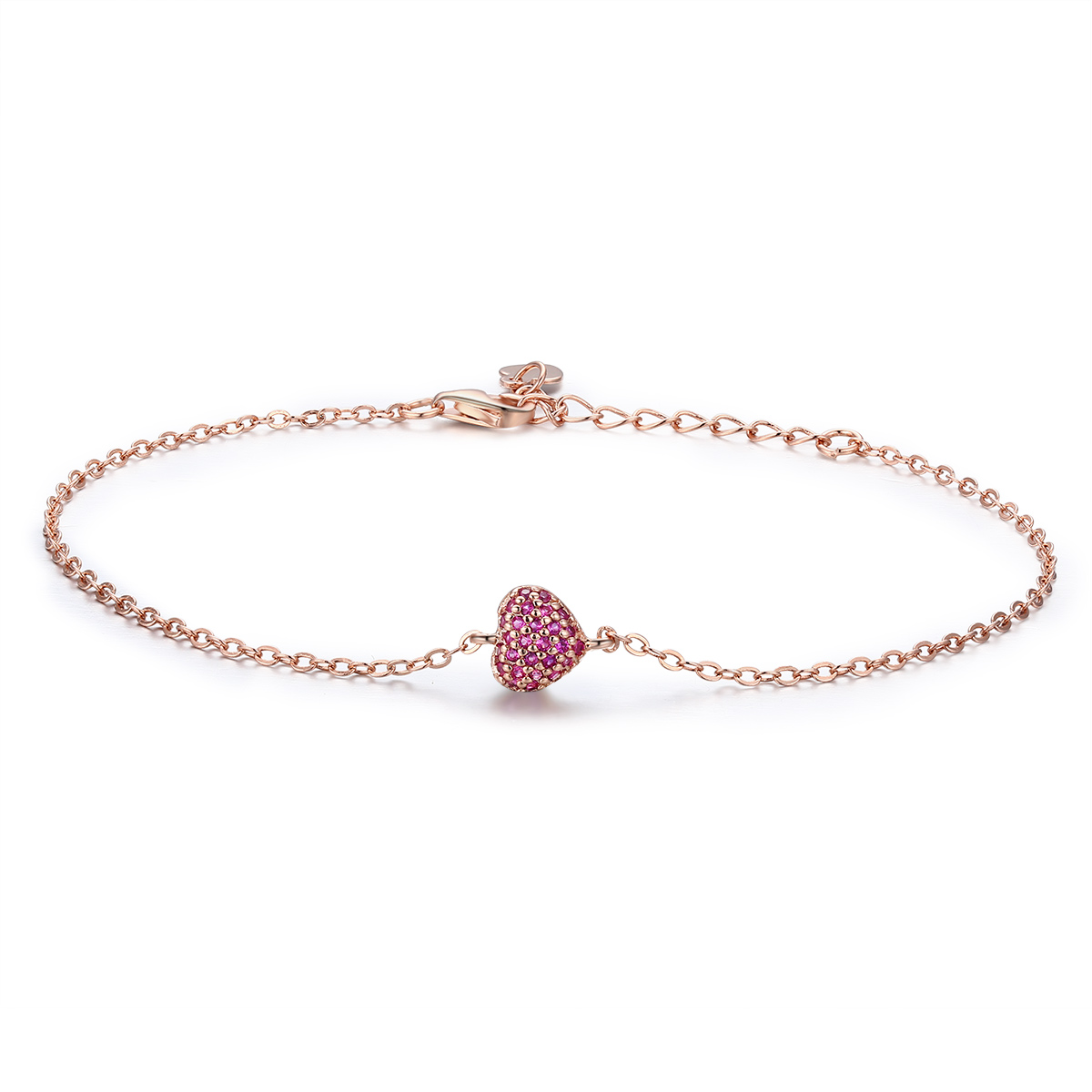 Pandora Style Rose Elegant hart Armband - SCB050 Pandora Style Rose Elegant hart Armband - SCB050