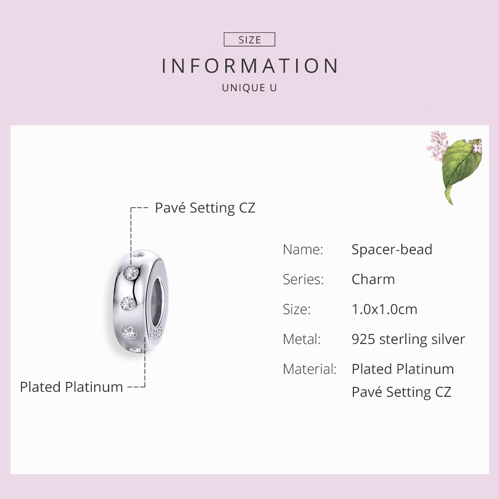 Pandora Style Glinsterend Spacer Bedel - SCC1171