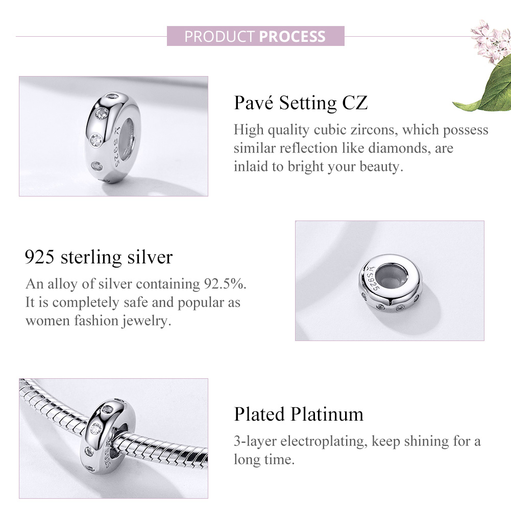 Pandora Style Glinsterend Spacer Bedel - SCC1171