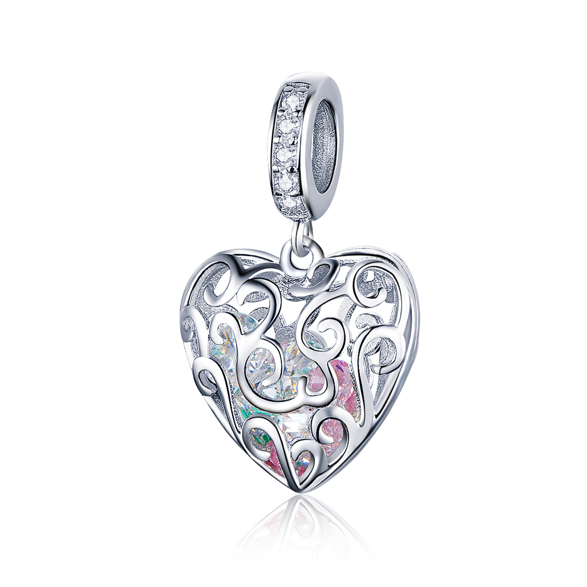 Pandora Style Hartkloppingen Hangende Bedel - SCC1126 Pandora Style Hartkloppingen Hangende Bedel - SCC1126