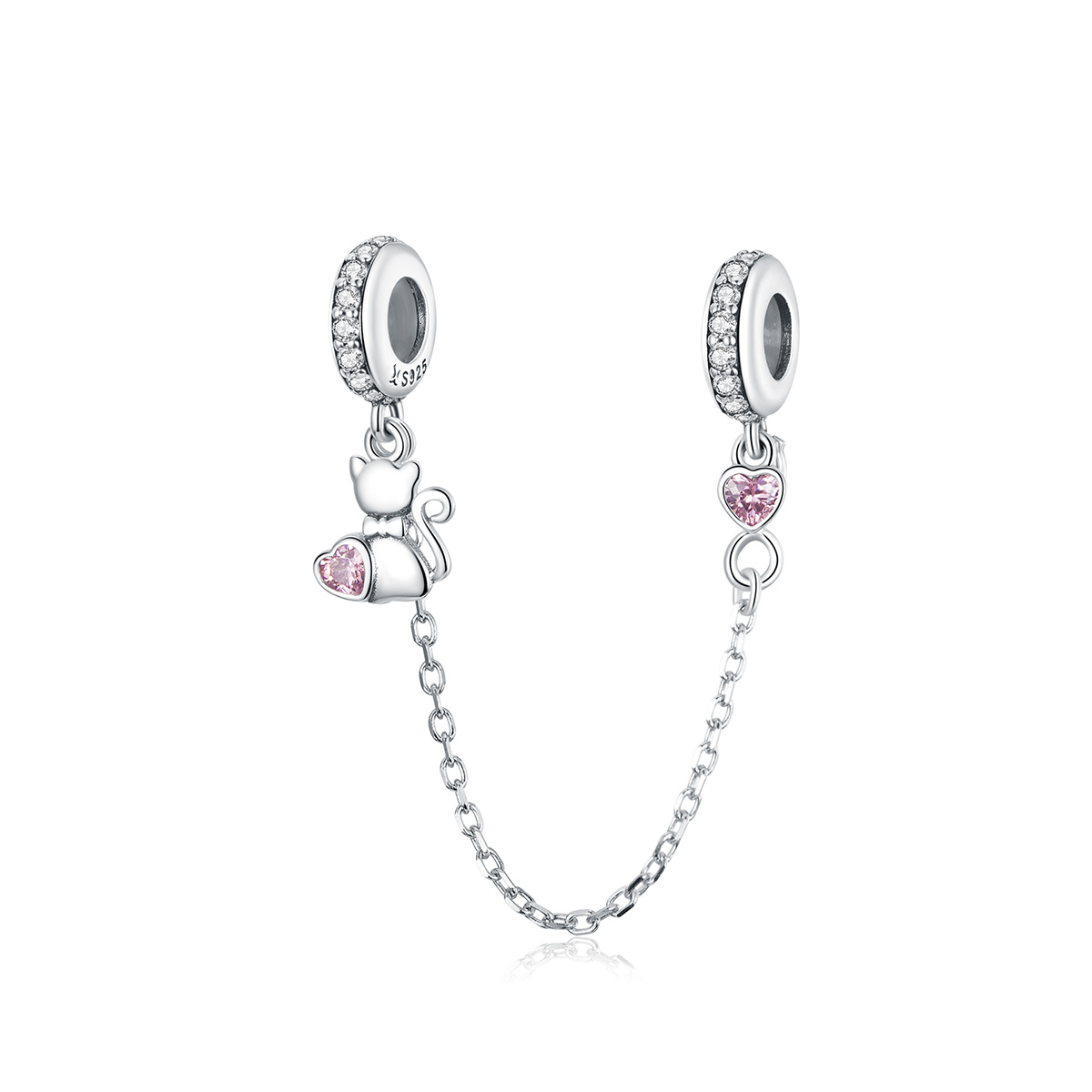 Pandora Style Lieve kat Veiligheidsketting - SCC1233 Pandora Style Lieve kat Veiligheidsketting - SCC1233