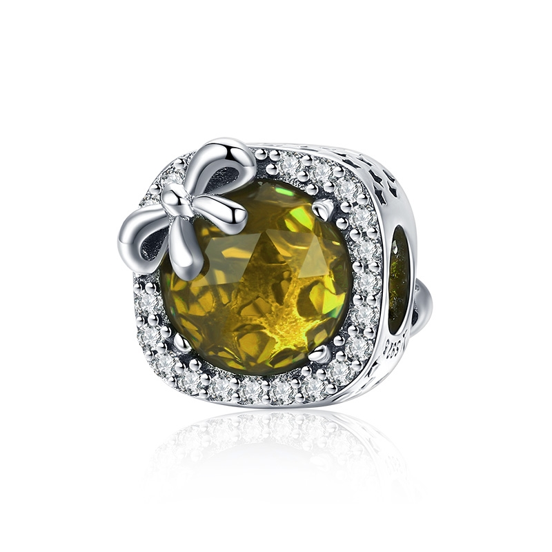 Pandora Style Pavé gele strik Bedel - SCC1058-YE Pandora Style Pavé gele strik Bedel - SCC1058-YE