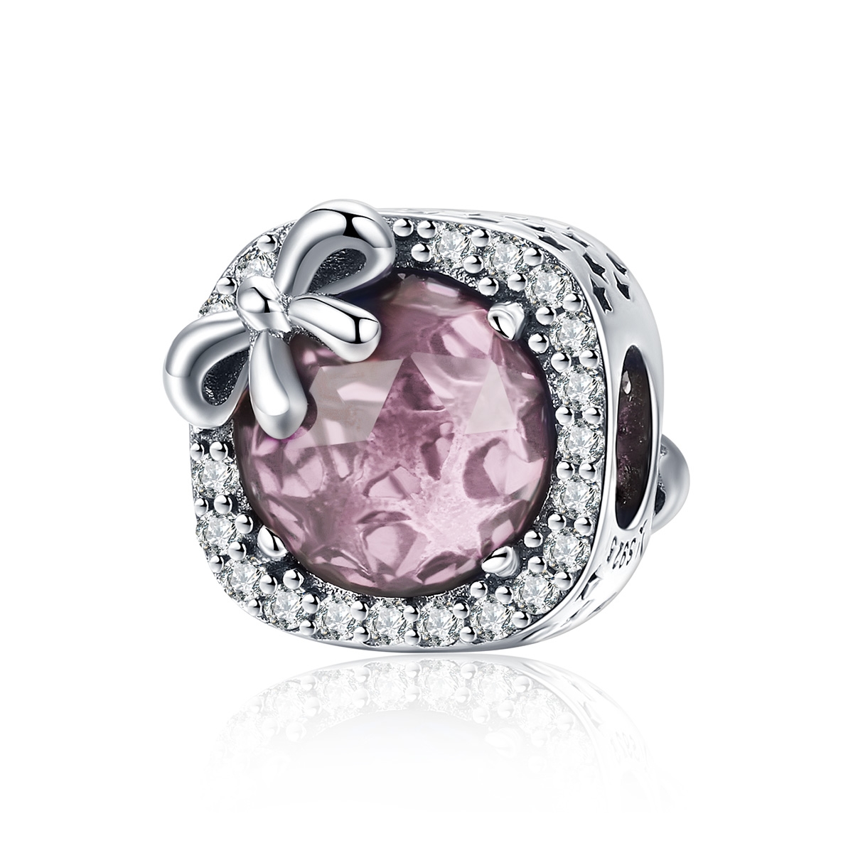 Pandora Style Pavé roze strik Bedel - SCC1058-PK Pandora Style Pavé roze strik Bedel - SCC1058-PK