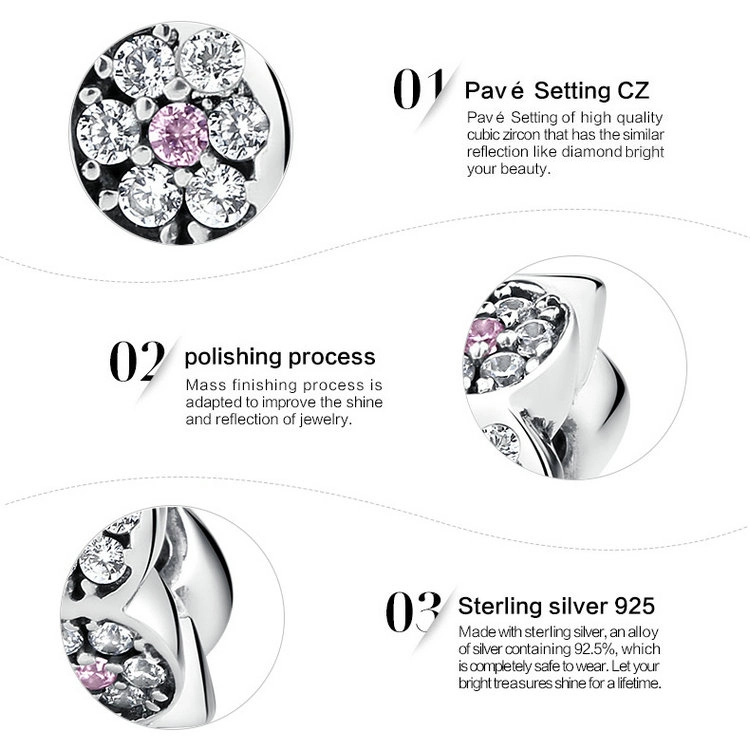 (afbeelding voor) Pandora Style Roze Slinger Spacer Bedel - SCC101 - Bekijken 3