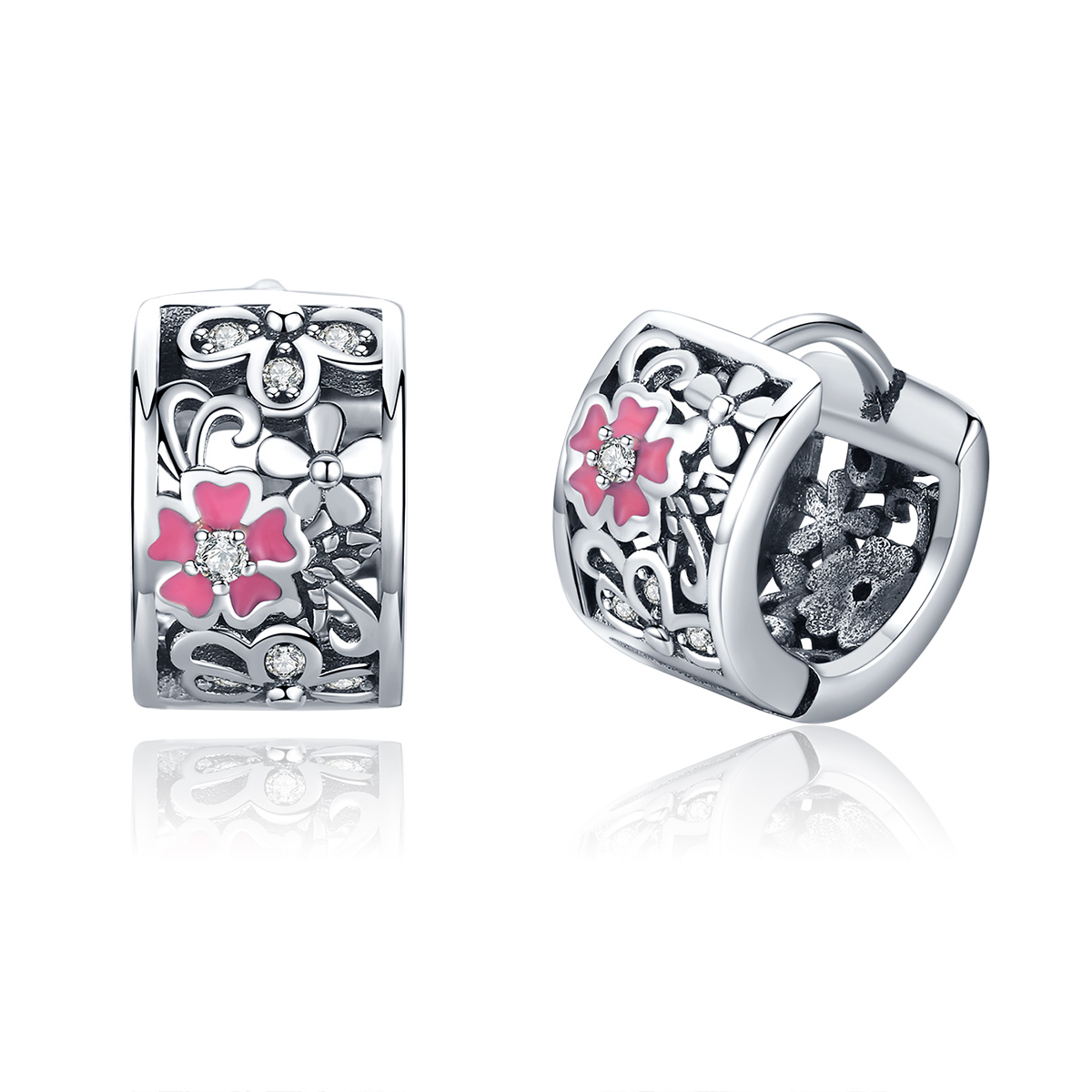 Pandora Style Bloem taal Oorknopjes - SCE541