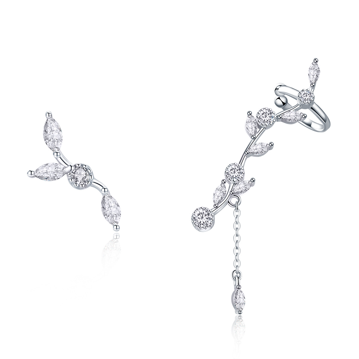 Pandora Style Bloemtak Oorknopjes - SCE429 Pandora Style Bloemtak Oorknopjes - SCE429