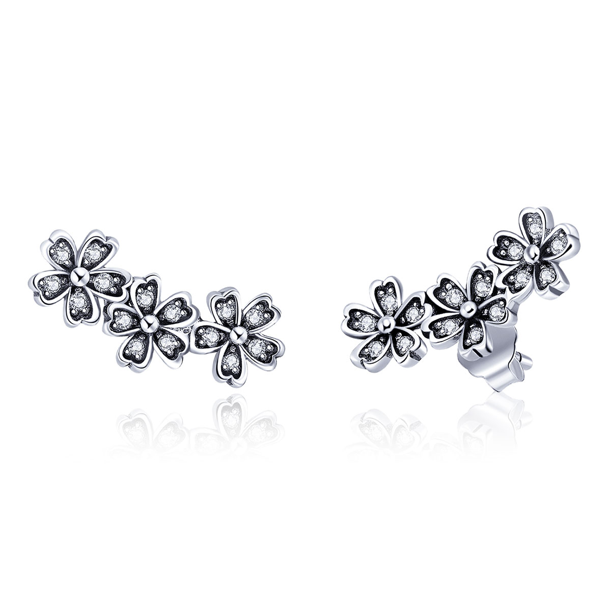 Pandora Style Gecontracteerde Daisy Oorknopjes - SCE419 Pandora Style Gecontracteerde Daisy Oorknopjes - SCE419