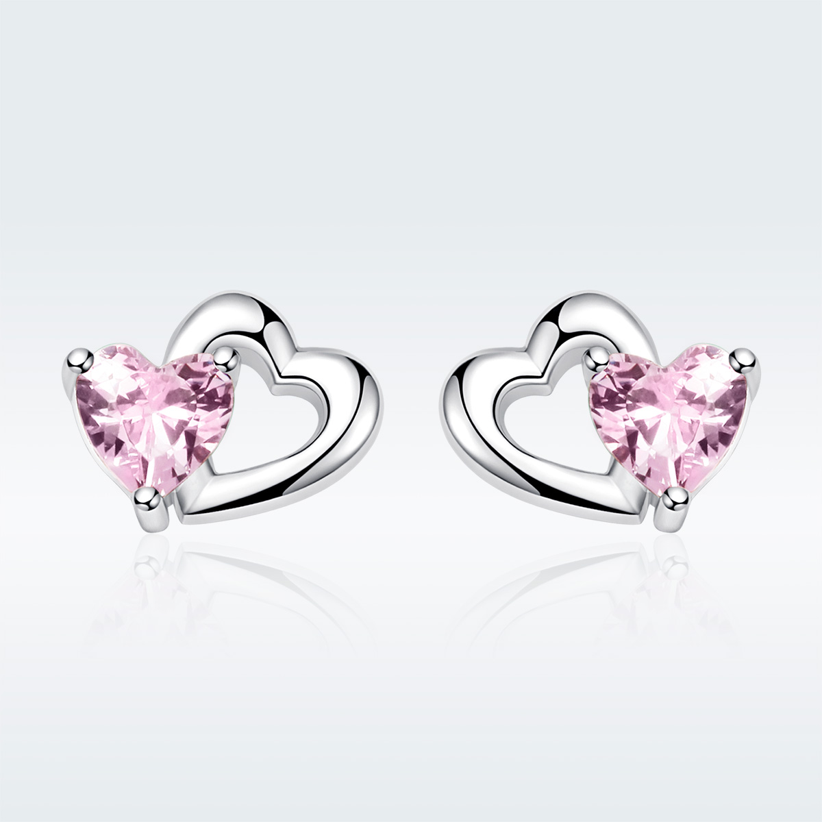 Pandora Style Hart en ziel Oorknopjes - SCE090
