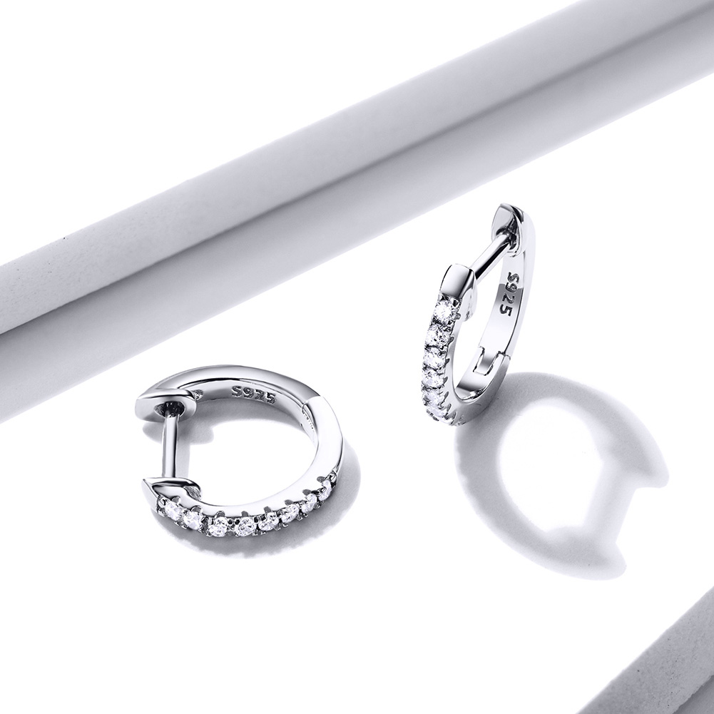 Pandora Style kleine cirkel Oorringen - SCE498-A