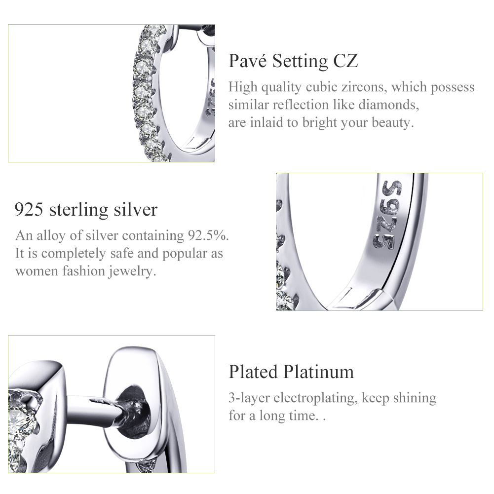 Pandora Style kleine cirkel Oorringen - SCE498-A