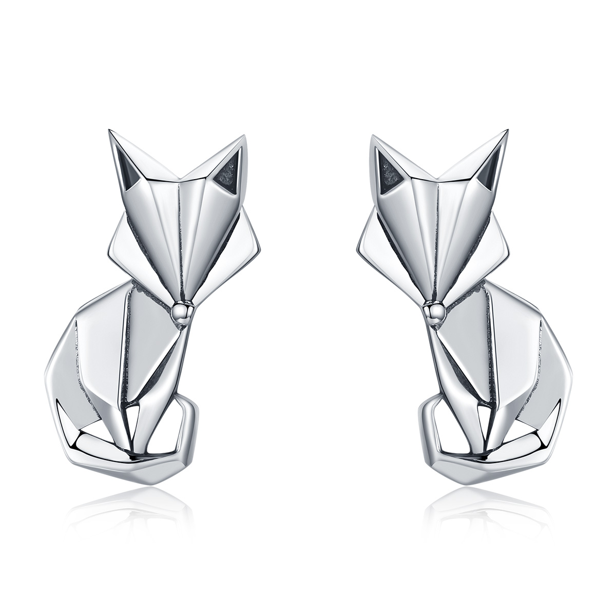 Pandora Style Origami Vos Oorknopjes - SCE526 Pandora Style Origami Vos Oorknopjes - SCE526