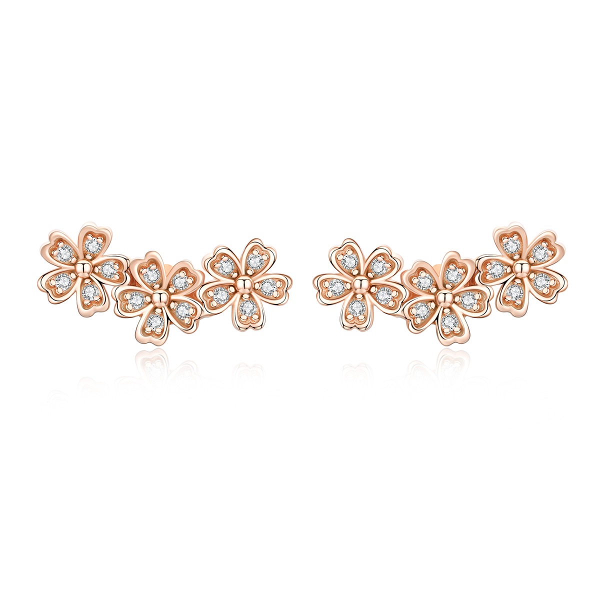 Pandora Style Rose Gecontracteerde Daisy Oorknopjes - SCE419-C Pandora Style Rose Gecontracteerde Daisy Oorknopjes - SCE419-C