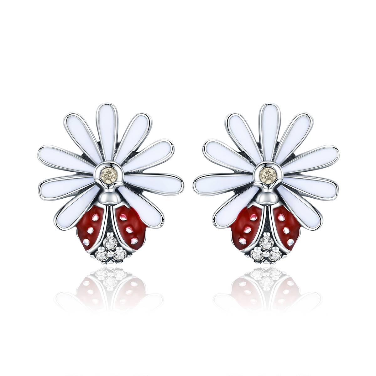 Pandora Style Vuurvliegjes en Daisy Oorknopjes - SCE459 Pandora Style Vuurvliegjes en Daisy Oorknopjes - SCE459