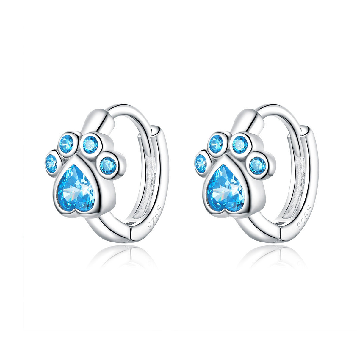 Pandora Style Zorgzame hondenpoot Oorringen - SCE670 Pandora Style Zorgzame hondenpoot Oorringen - SCE670