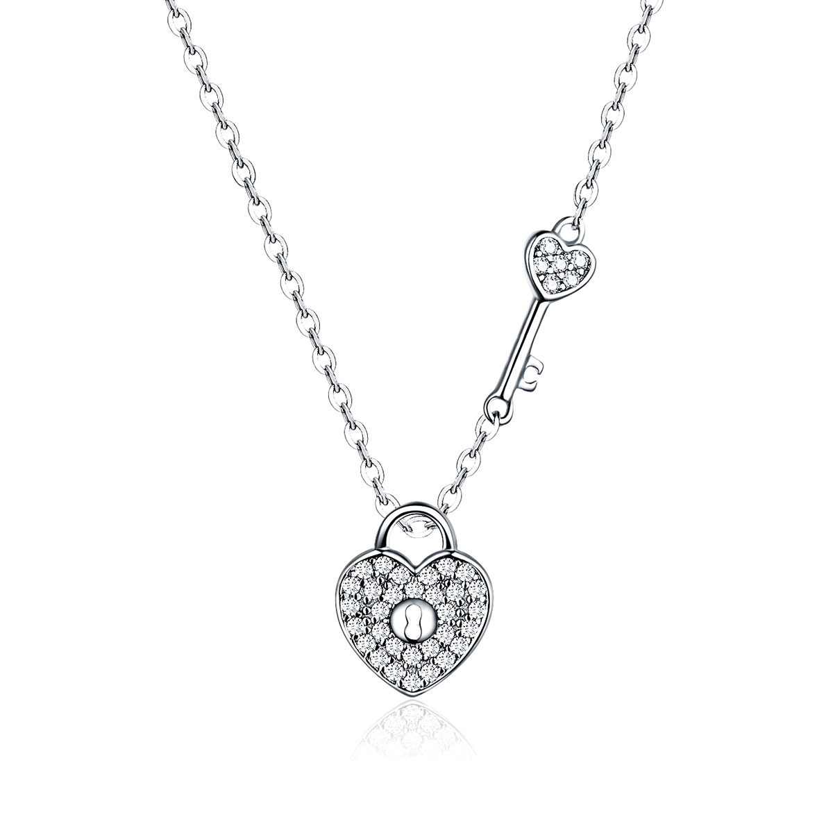 Pandora Style Hartenslot Chain Ketting - SCN315 Pandora Style Hartenslot Chain Ketting - SCN315