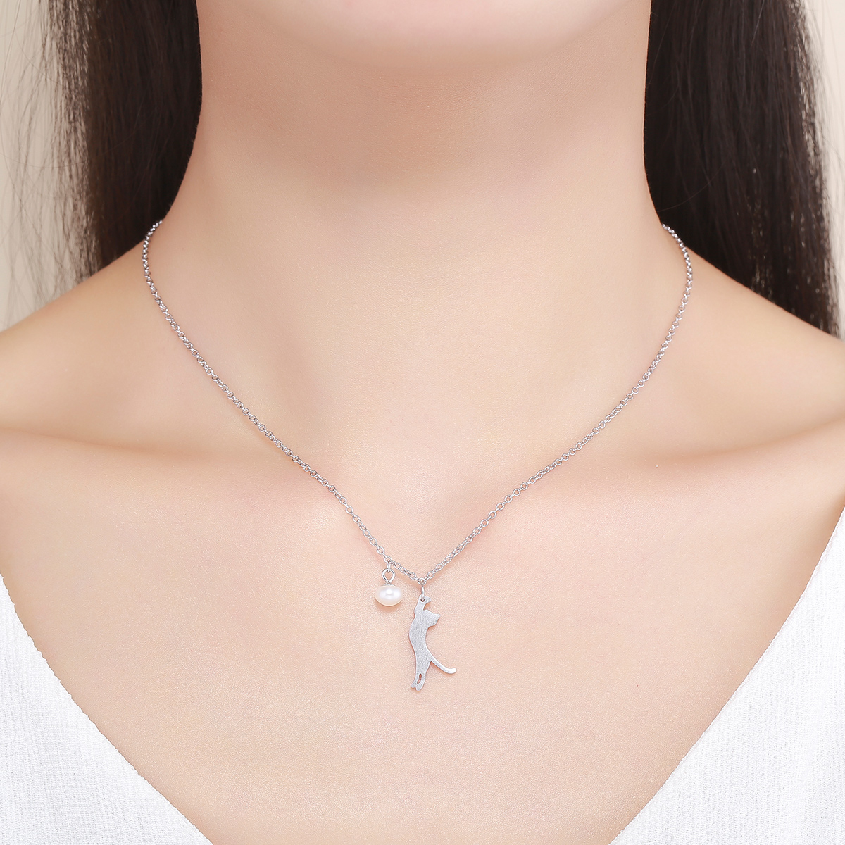 Pandora Style Speels Katje Chain Ketting - SCN175