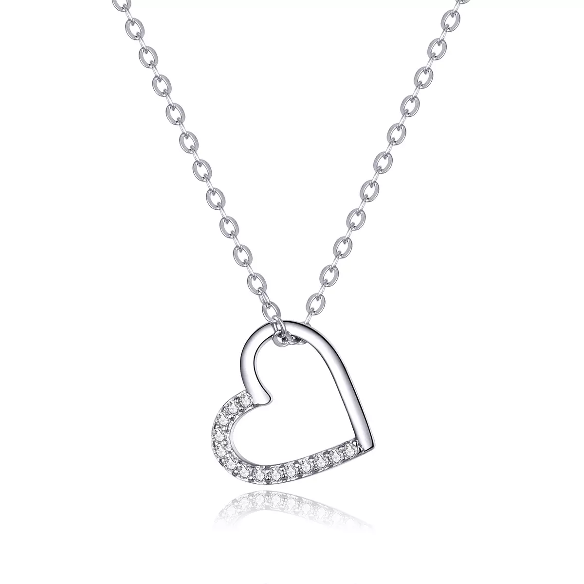 Pandora Style Sprankelend hart Chain Ketting - SCN347