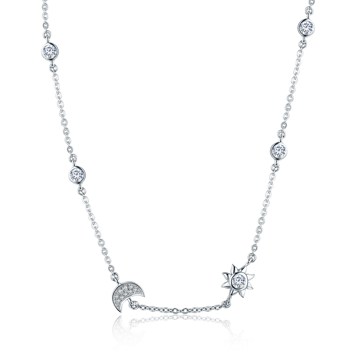 Pandora Style Zon en maan glorie Chain Ketting - SCN272 Pandora Style Zon en maan glorie Chain Ketting - SCN272