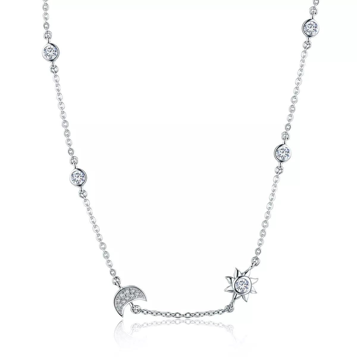 Pandora Style Zon en maan glorie Chain Ketting - SCN272