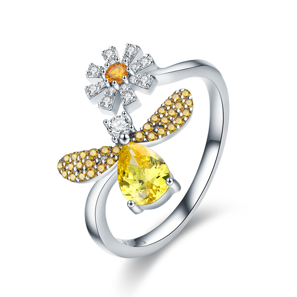 Pandora Style Bijenwens Open Ring - SCR348 Pandora Style Bijenwens Open Ring - SCR348