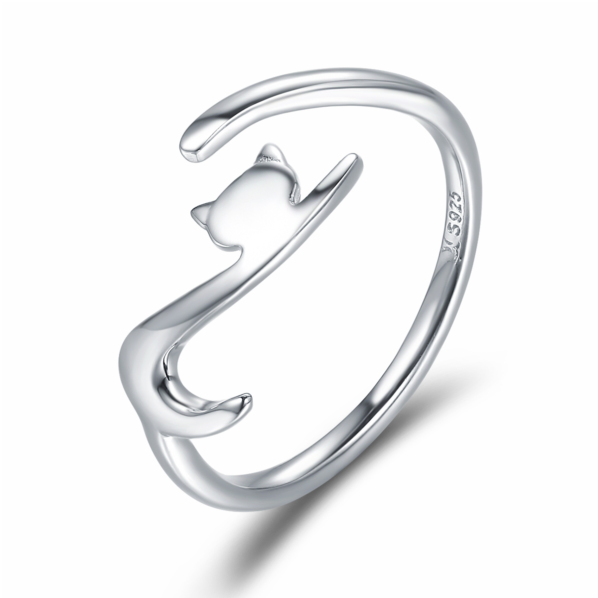 Pandora Style Kleverige kat Open Ring - SCR220 Pandora Style Kleverige kat Open Ring - SCR220