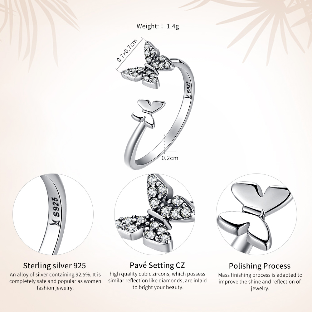 Pandora Style Vlinderdans Open Ring - SCR087